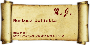 Mentusz Julietta névjegykártya